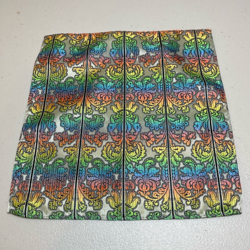 Colorful rainbow patterned pocket square for suit handkerchief hanky